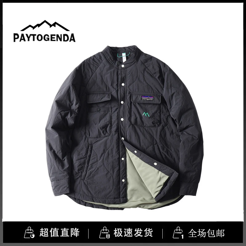 巴塔paytogenda男装店户外轻量立领葫芦格夹棉加厚保暖棉外套棉服