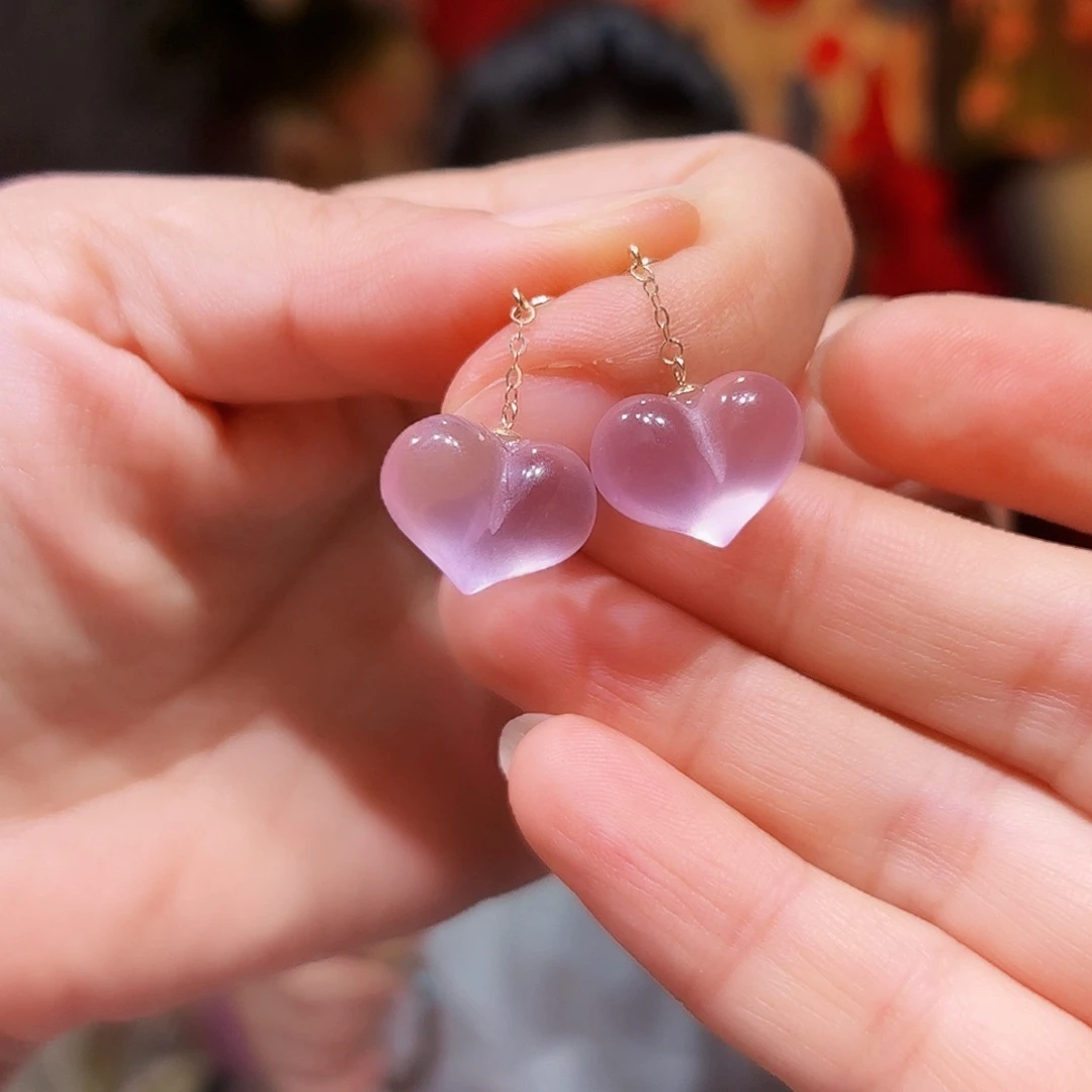 水晶耳饰18K金镶嵌耳饰2