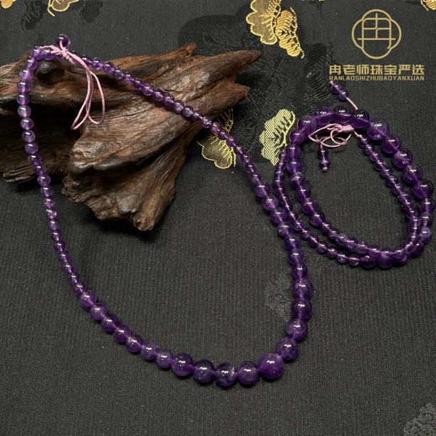 BG59天然紫水晶塔链5-11mm多样性发其一