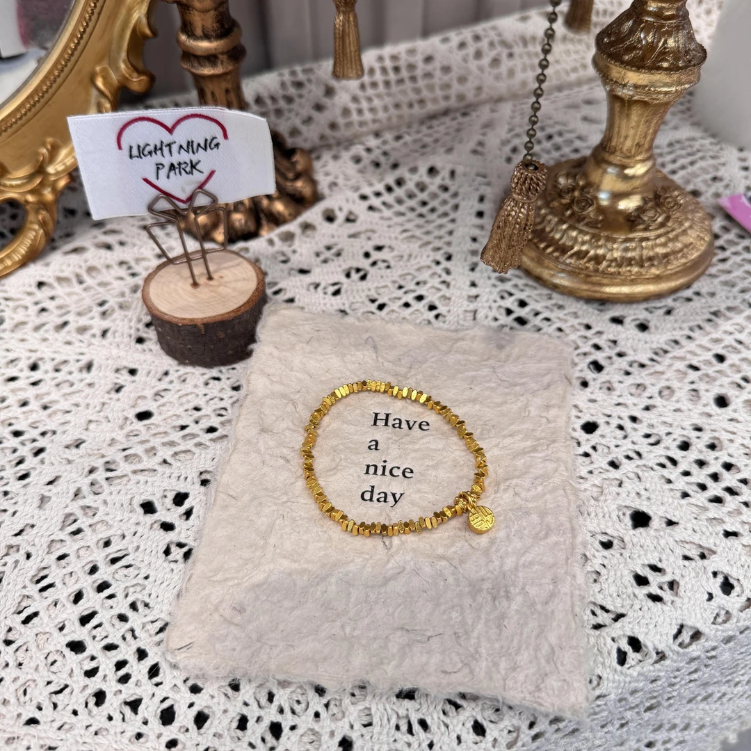 LIGHNTINGPARK 新中式国风岁岁福字牌轻奢复古手链