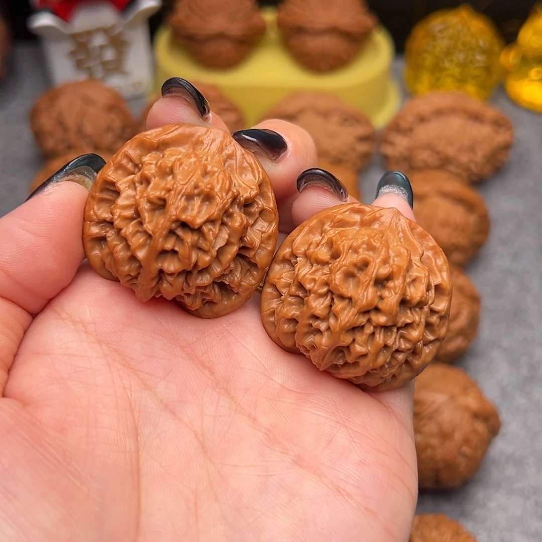 把件文玩核桃毕业精品精配奶油腊皮秦闷36全品