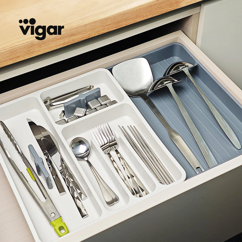 西班牙vigar可伸缩餐具收纳抽屉整理筷子刀叉分类收纳