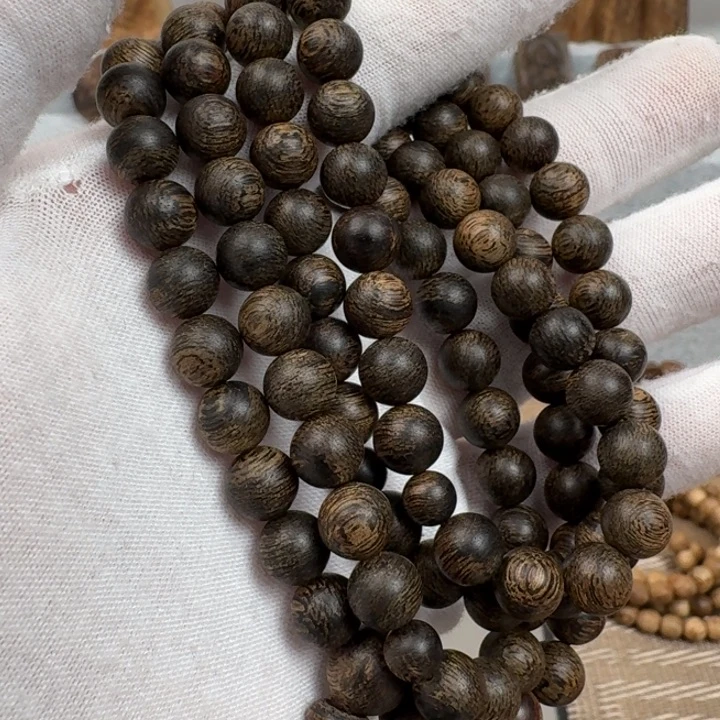 沉香手串文莱黑棋沉水粗纹多圈沉香手串0.8规格36.2克