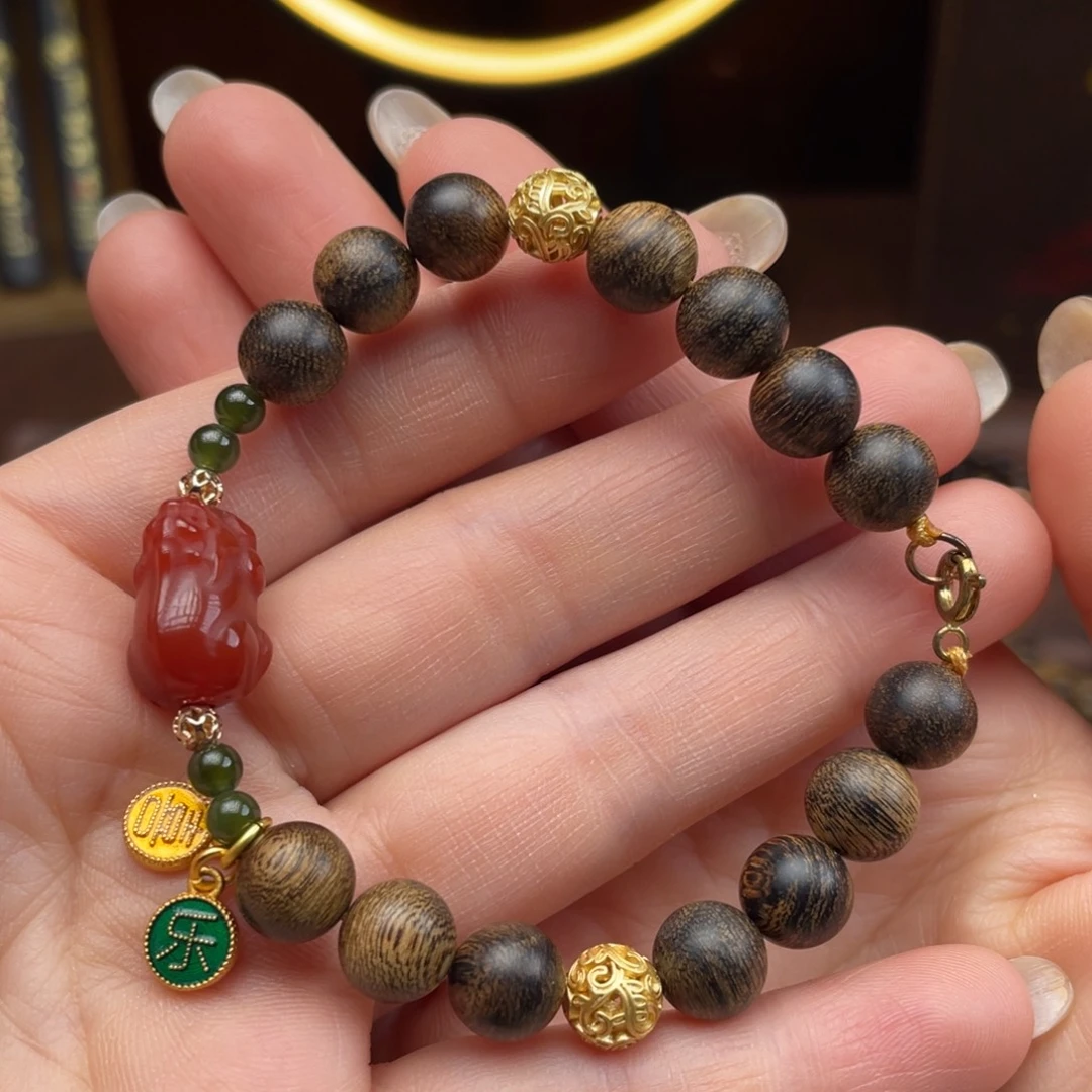 手串沉香越南芽庄白棋楠瘤疤0.8单圈