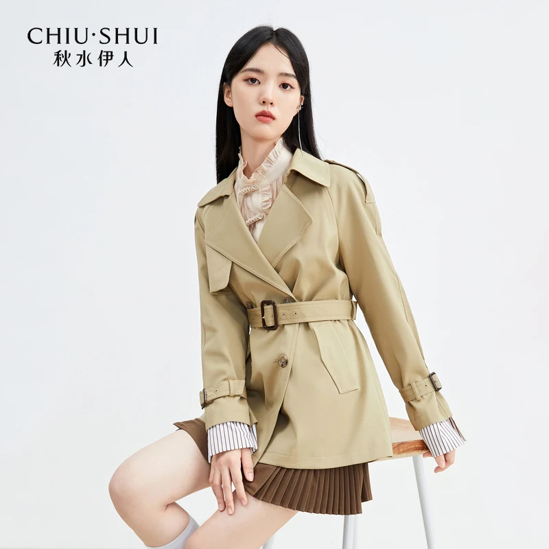 【丽公主】秋水伊人法式风衣外套女中长款英伦风宽松623112A110023