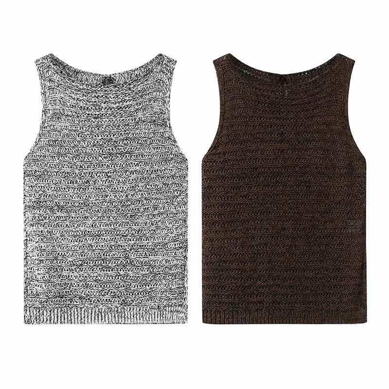 艾家同款2025夏新款圆领无袖针织背心修身上衣女50538106