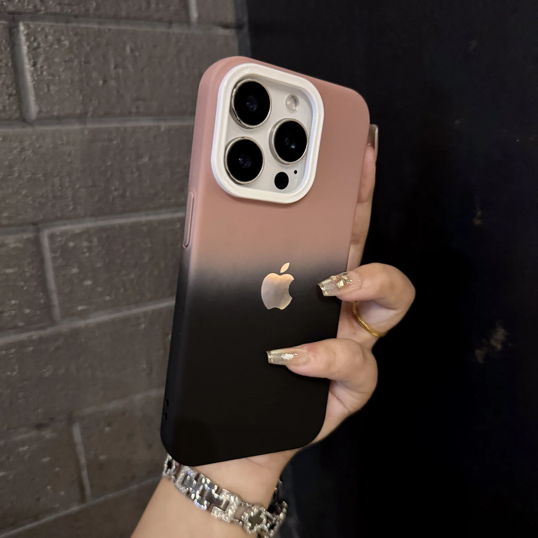 高级简约渐变适用苹果16promax手机壳iPhone15肤感14小众13套12女