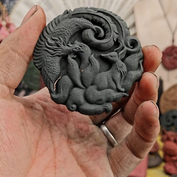 泥塑蓝药师香方九尾凤凰微瑕福利价