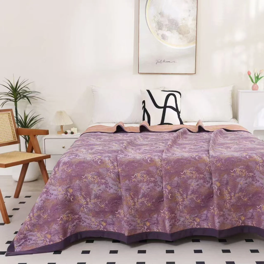 【墨梅紫】230*250轻奢多功能亲肤盖毯