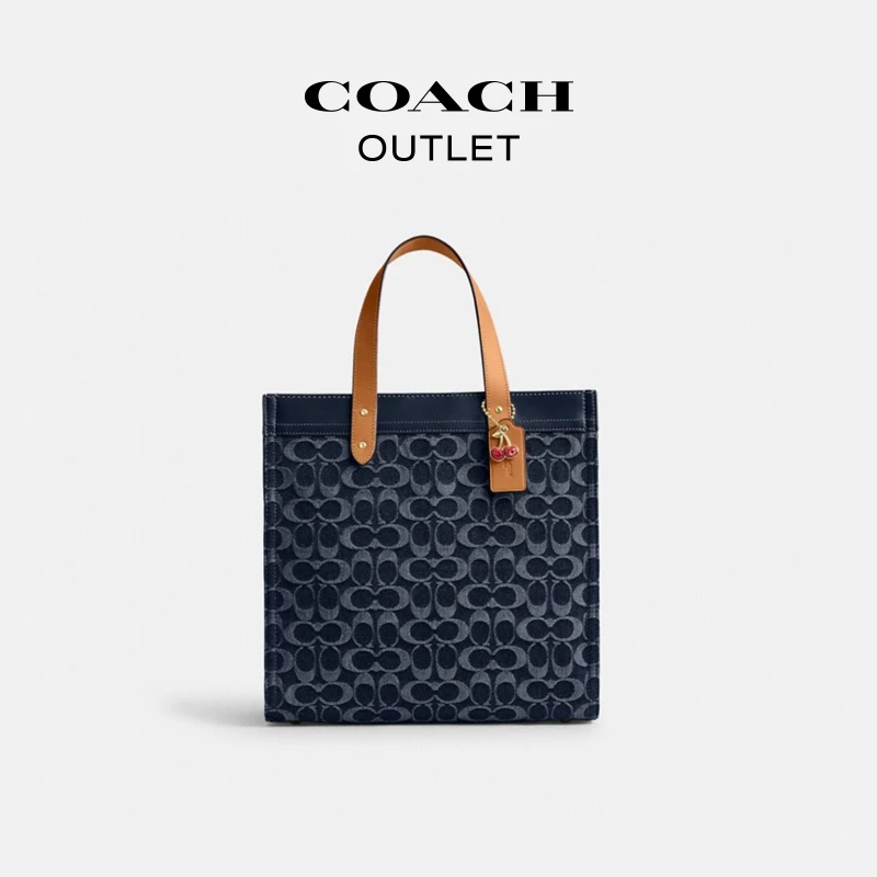 【大朦专属】COACH/蔻驰奥莱 经典标志丹宁布FIELD托特包