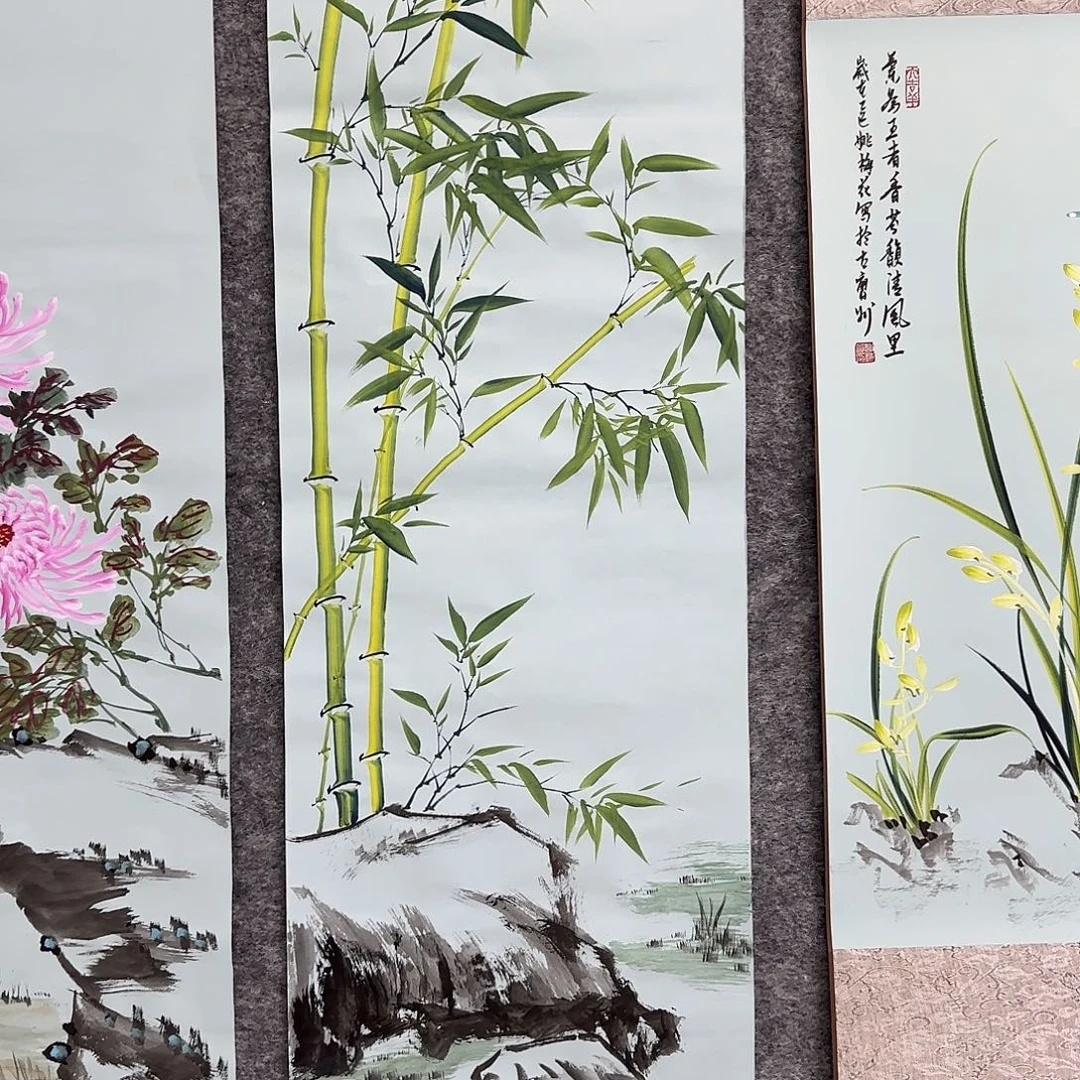 国画国画立体兰花