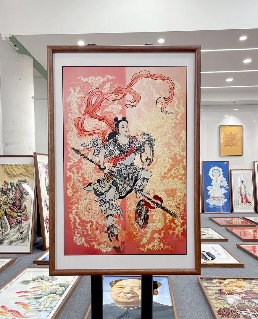 [92哪吒]60x90cm中国风家居装饰画办公室玄关客厅装饰画