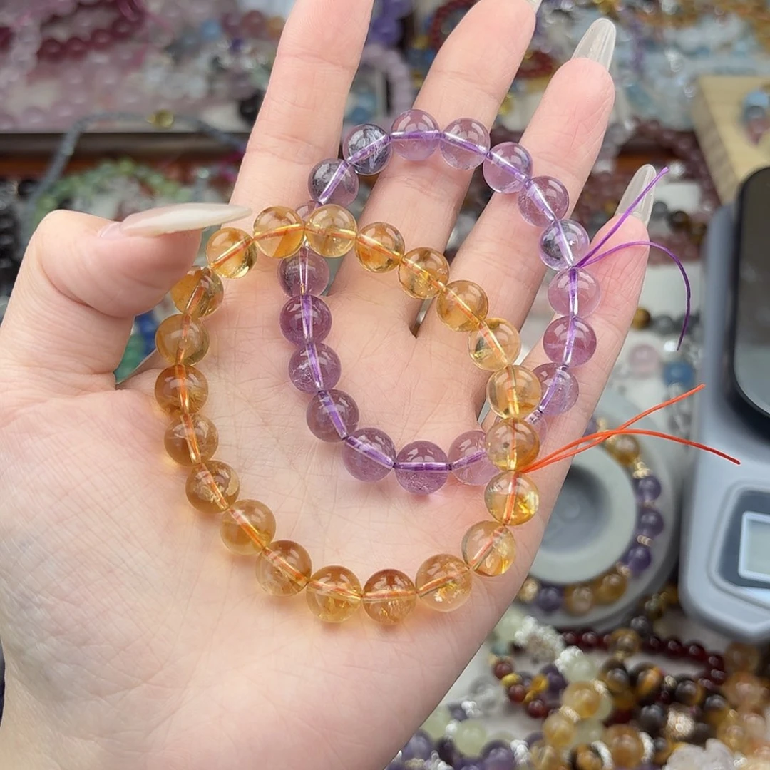 烟晶手链银S925镶嵌好