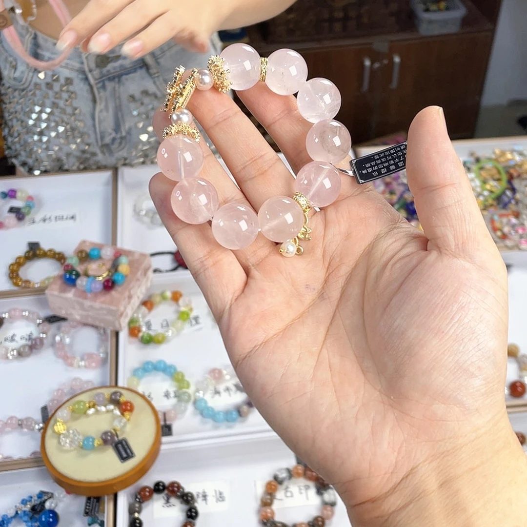 水晶手链银S925镀金镶嵌