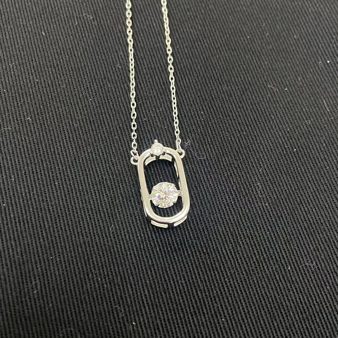 925银莫桑石银制品 【举石珠宝】T0107-9819-242莫桑钻项链（一件）I