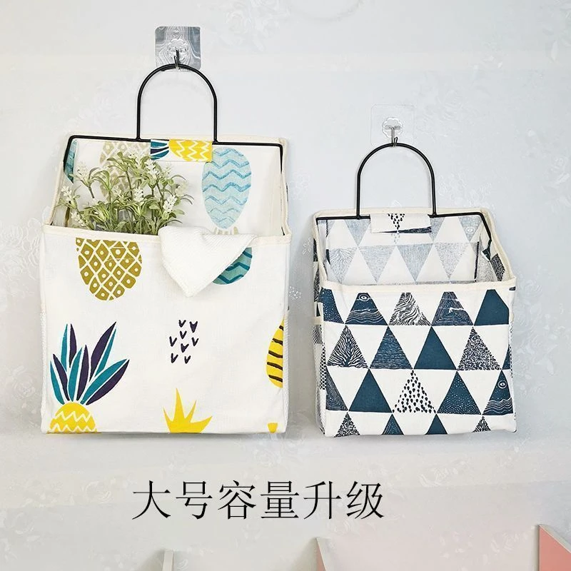 卫生间浴室布艺防水收纳挂袋宿舍床头墙上书本杂物悬挂收纳袋