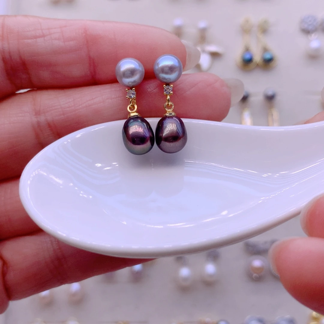 淡水珍珠合金耳饰