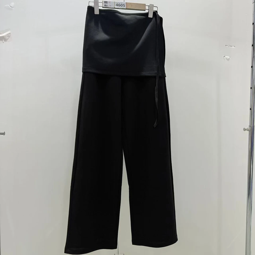 4605号80070#纯色百搭双口袋卫裤（配一片式绑带裙）