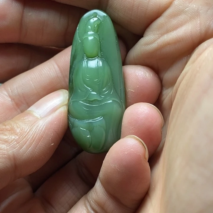 和田玉（碧玉）挂件未镶嵌新*