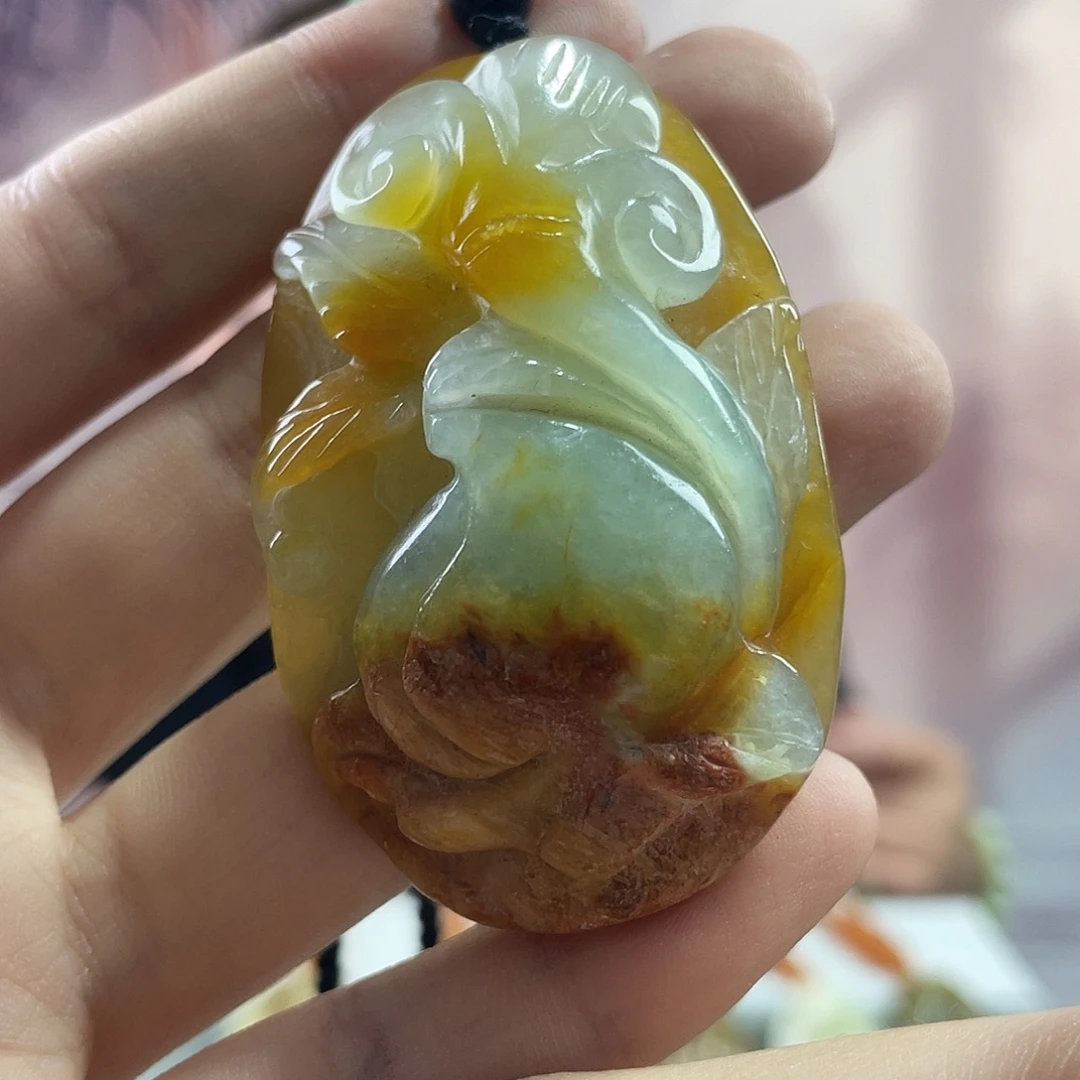 蛇纹石玉未镶嵌吊坠(赠链)