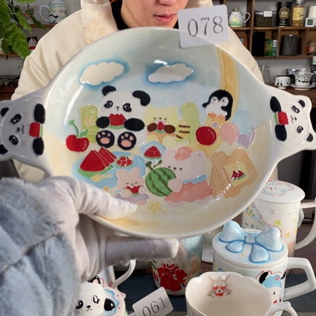 瓷片景德镇釉下彩手绘