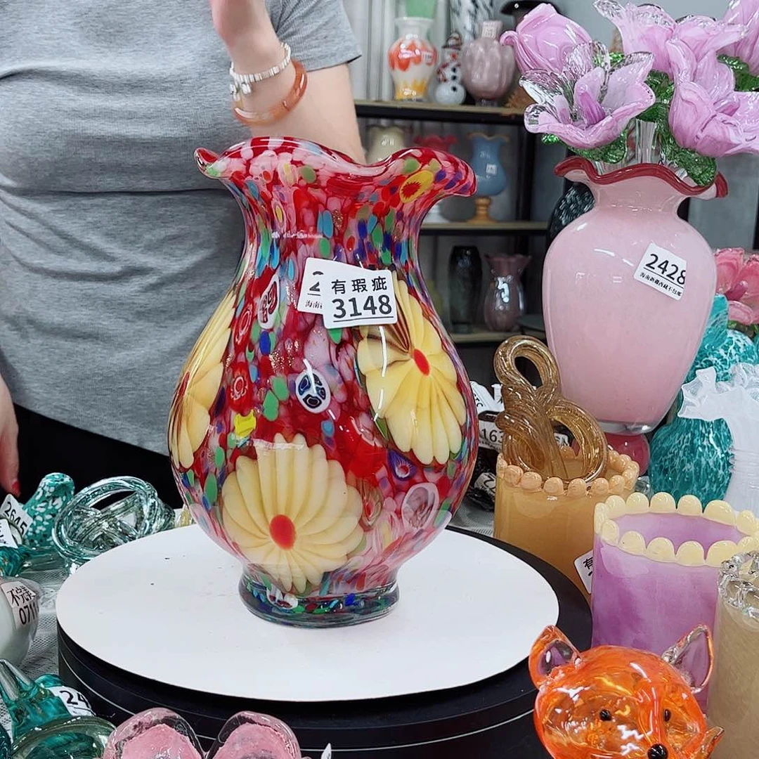 3148微瑕 家悦琉璃花瓶摆件