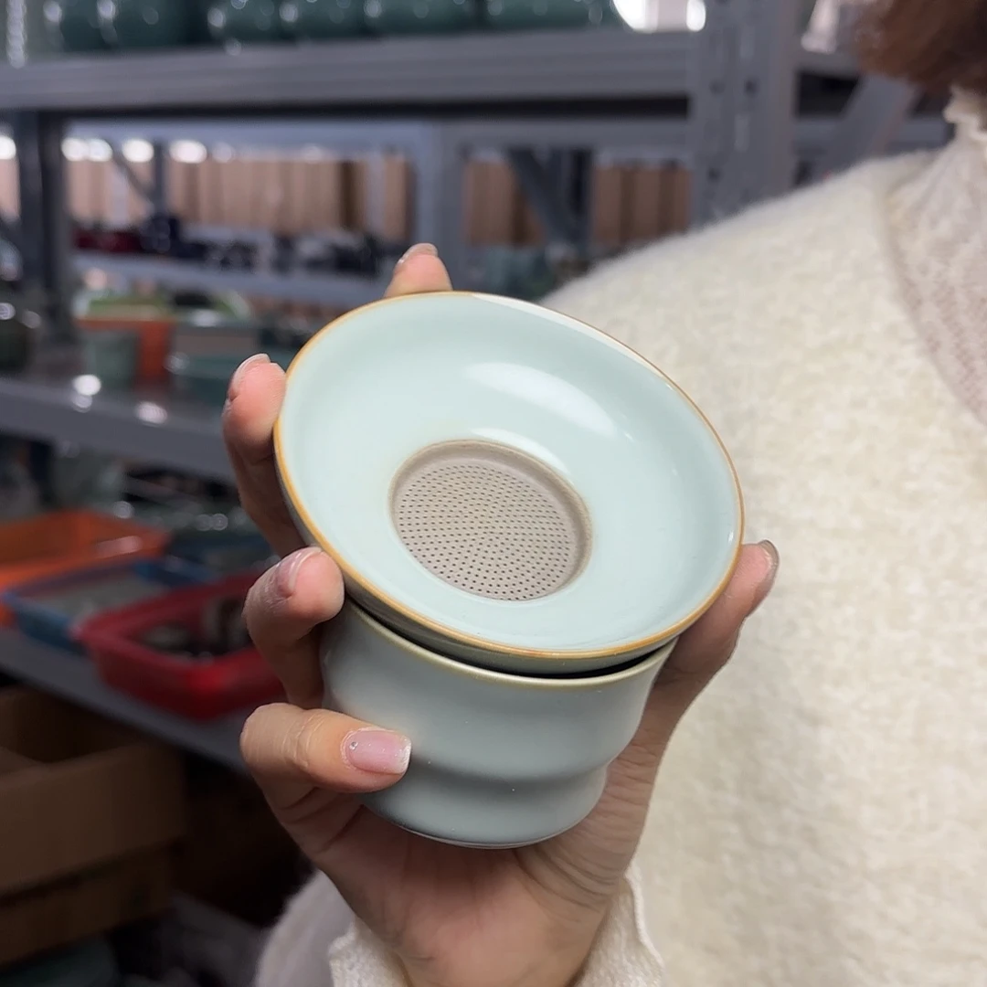 龙泉云间青瓷小米茶器