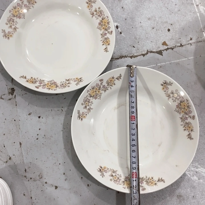 瓷片四厂强化瓷深盘一对