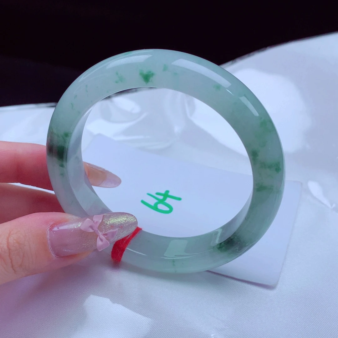 未镶嵌手镯翡翠天然缅甸翡翠A货手镯 64号