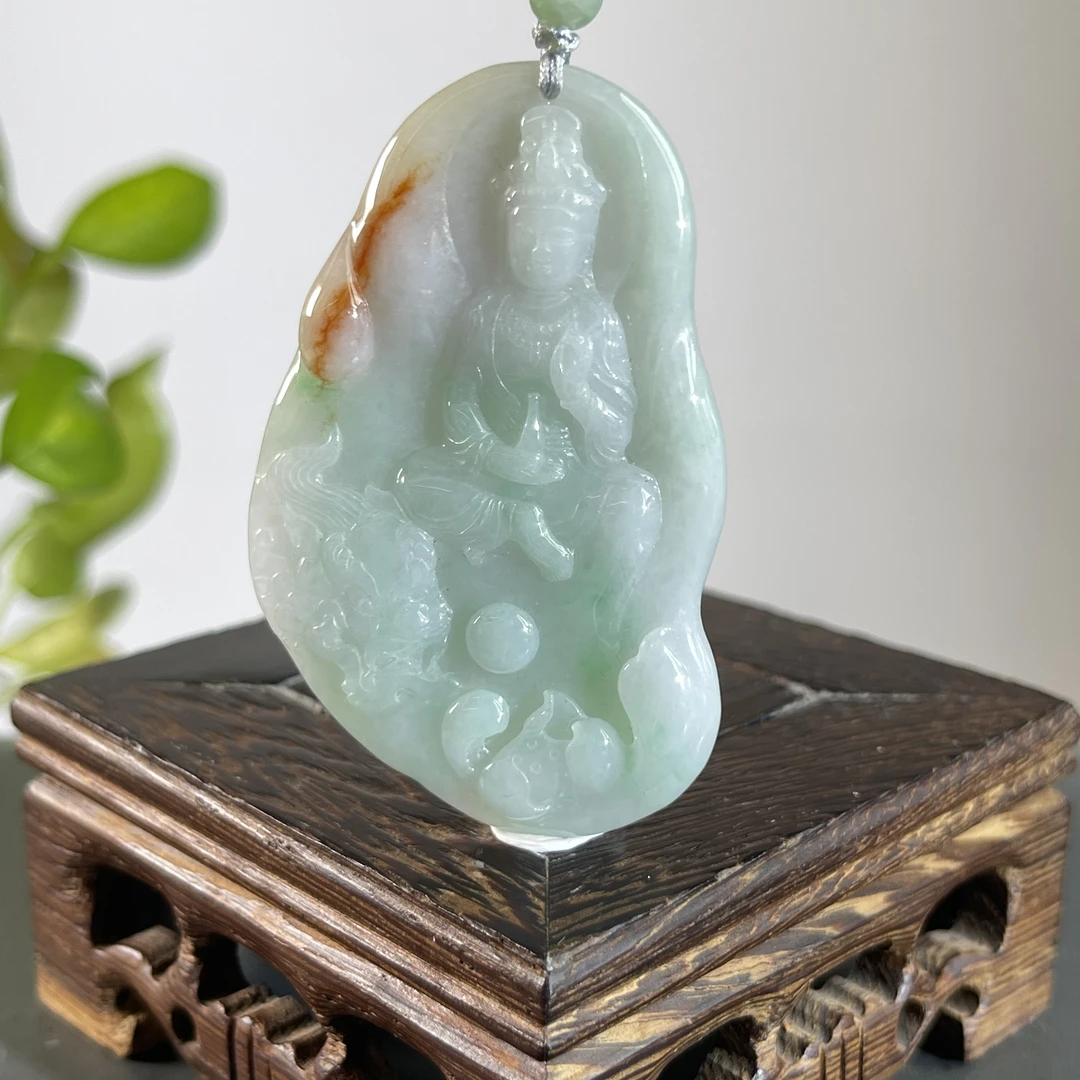 JYW26-88  天然翡翠缅甸A货 莲花观音