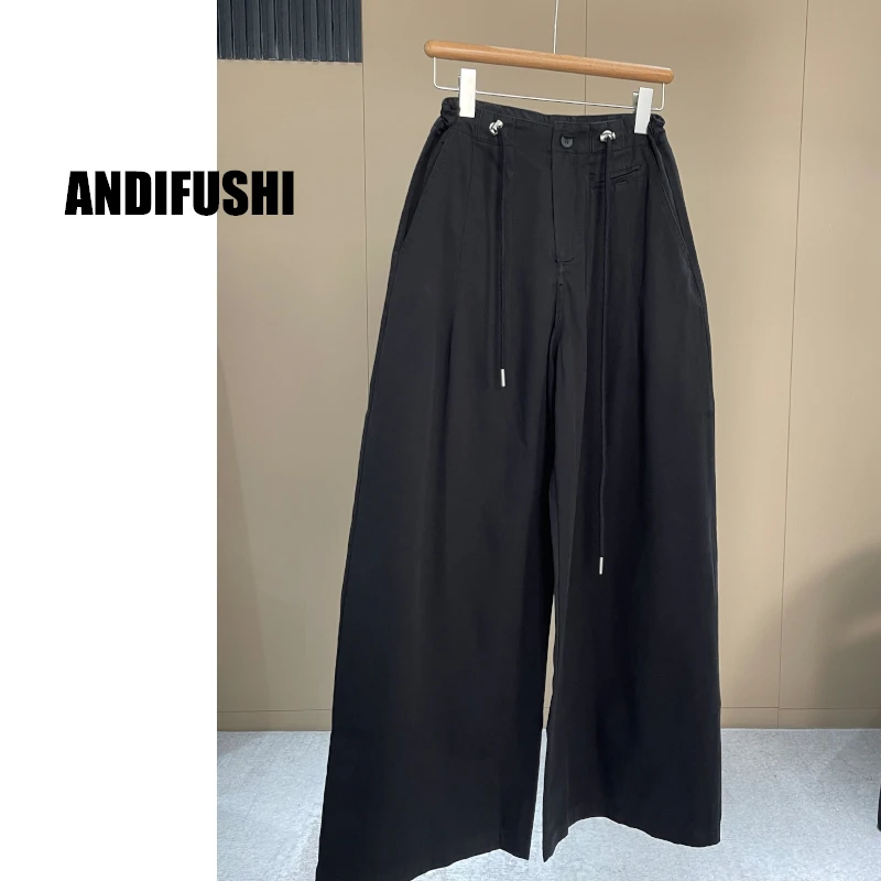 【南油徐哥】设计师款绑带纯色休闲裤856