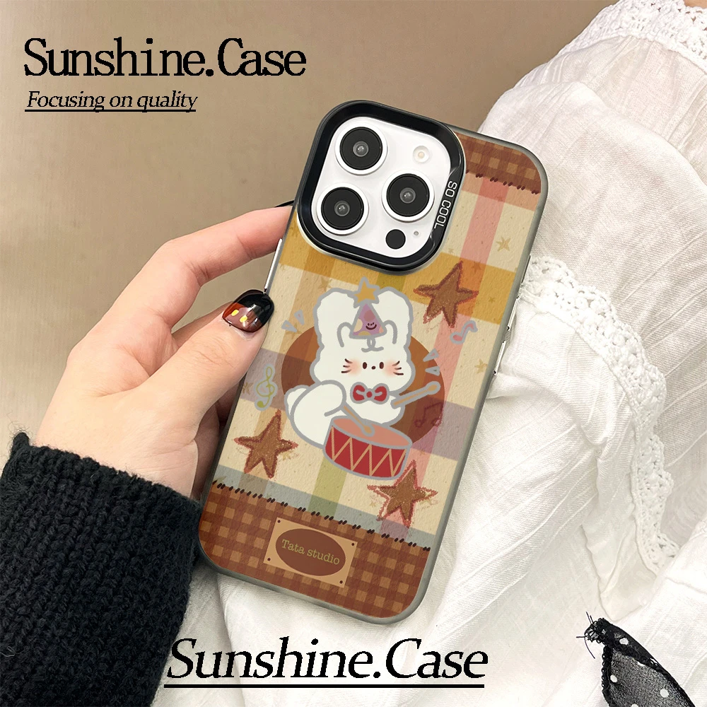 【彩银】打鼓小兔适用于苹果16promax华为vivo小米oppo防摔手机壳