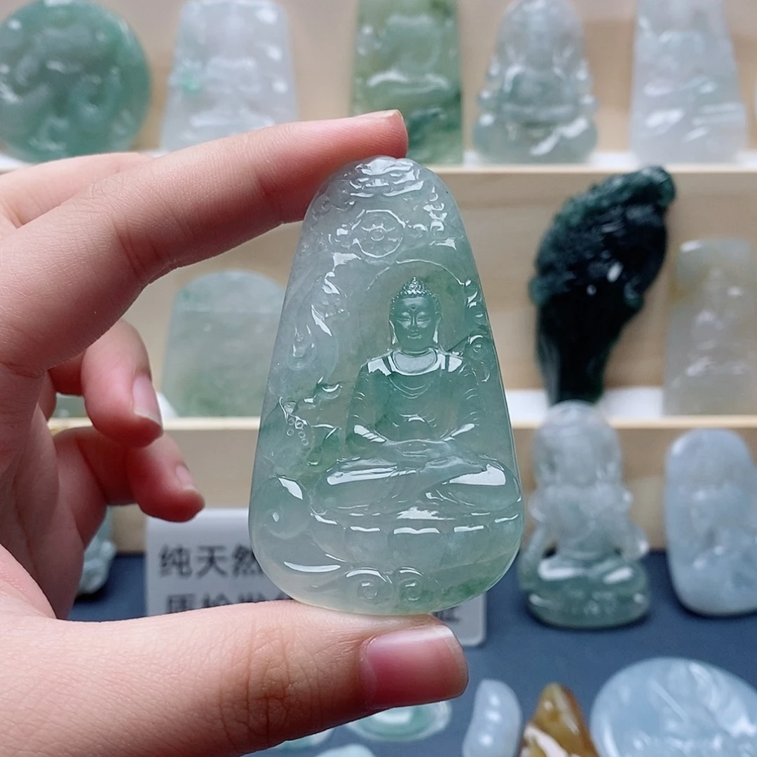 我***连翡翠未镶嵌吊坠(不含链)大日如来