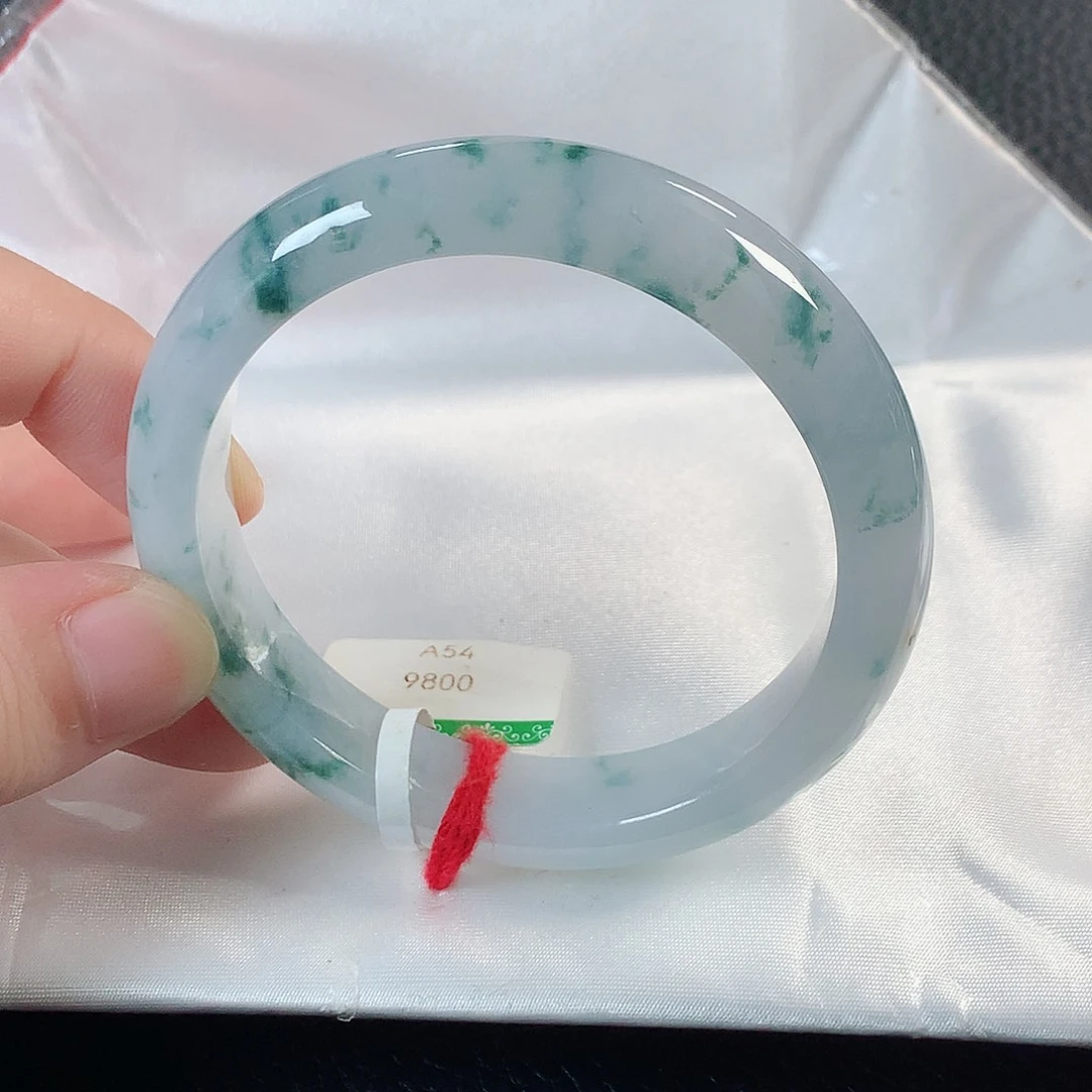 翡翠手镯未镶嵌缅甸天然翡翠手镯54圈口