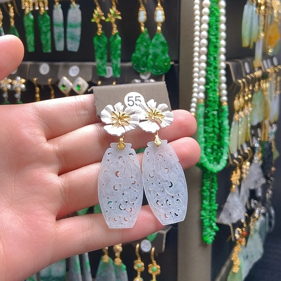 翡翠未镶嵌耳饰翡翠