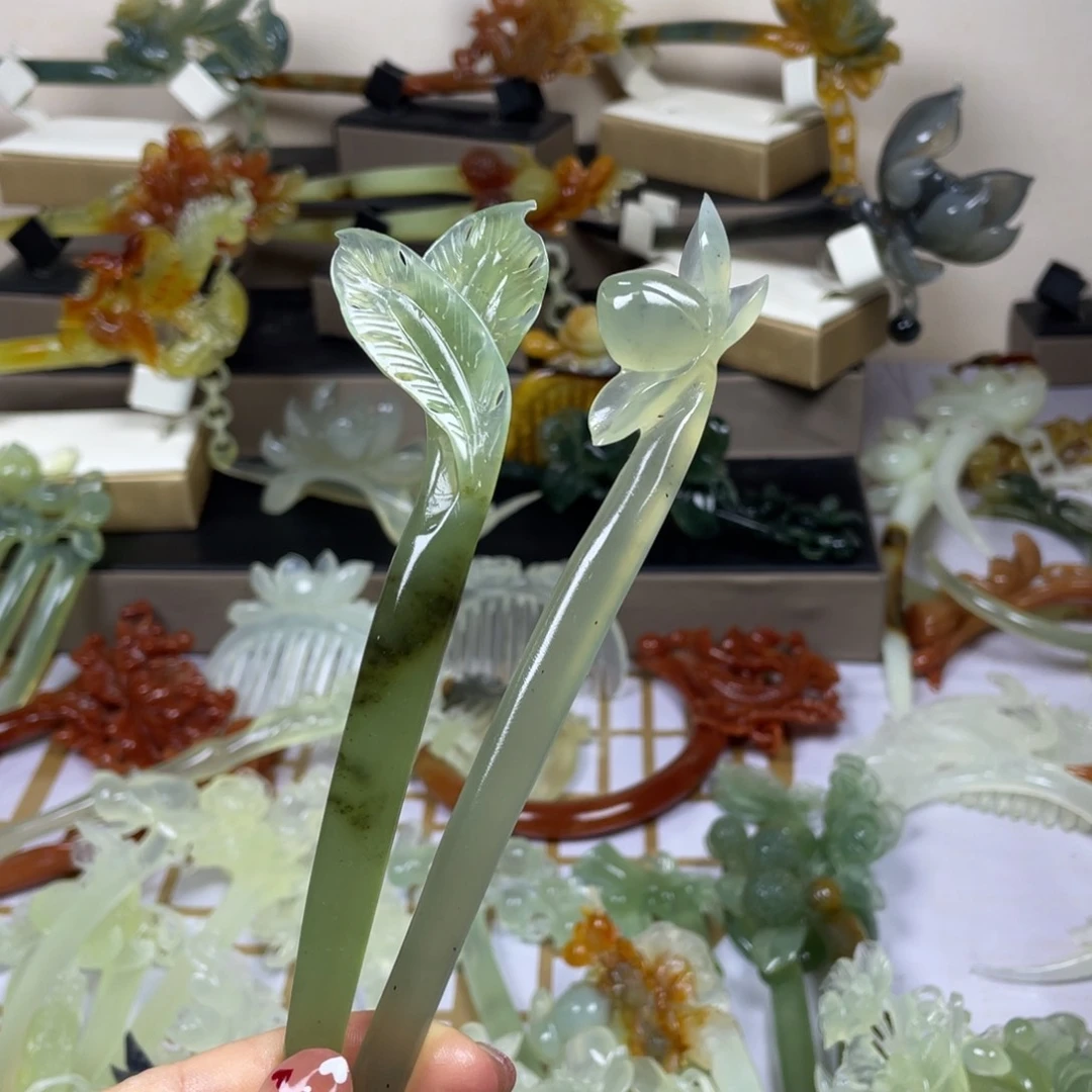 未镶嵌蛇纹石玉发饰