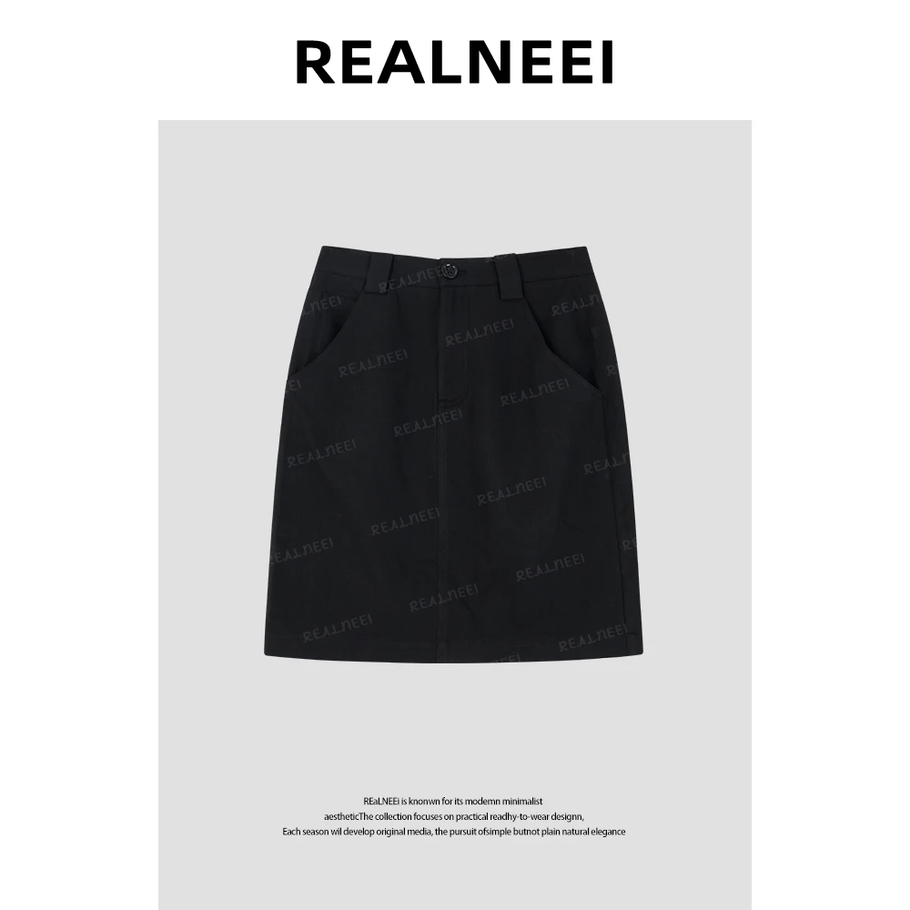 【REALNEEI】舒适透气显瘦百搭A字半身裙RIMMI5BQ0821917