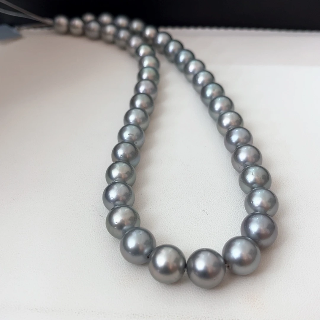 海水珍珠颈饰未镶嵌铂金灰10-11