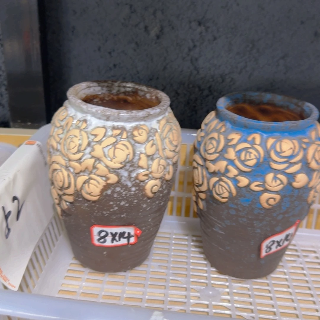 紫砂花盆粗陶精雕