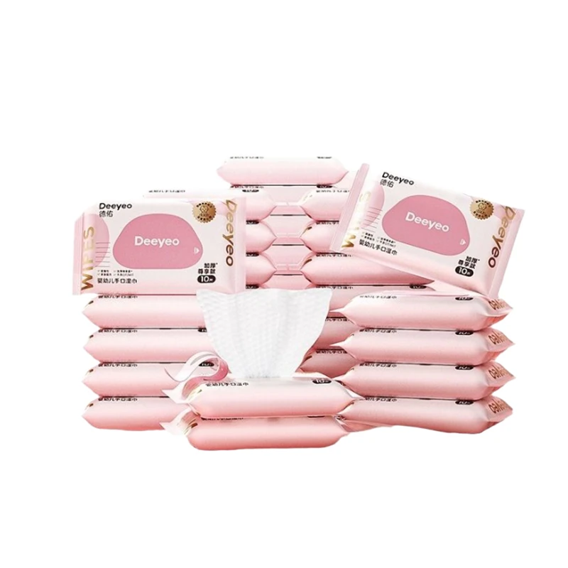 【积分兑换】婴幼儿湿巾桃叶款10抽*10包—联系客服登记