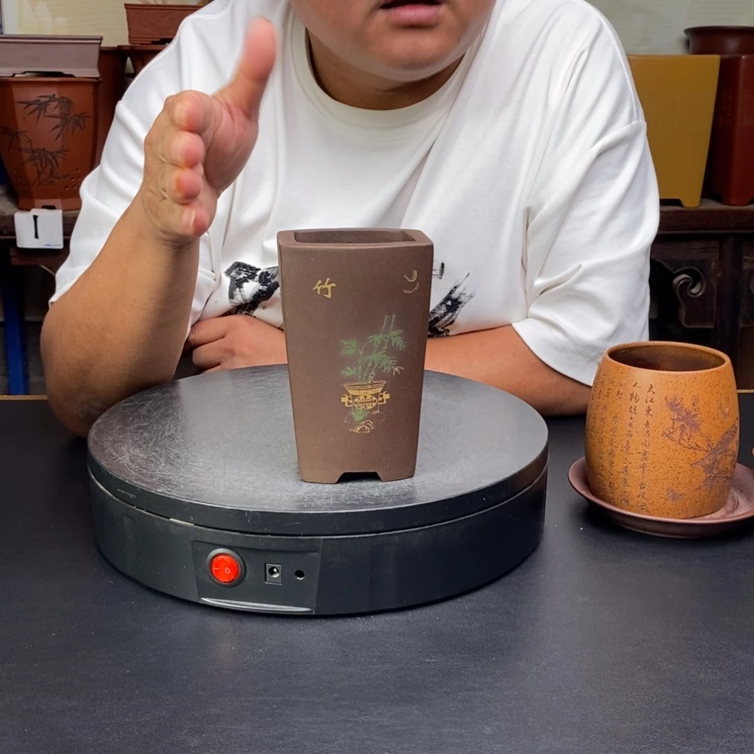 紫砂花盆货号一只扁竹