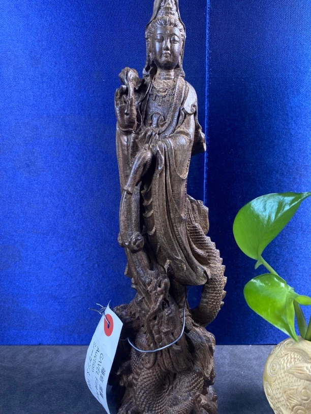 【海外回流】老物件摆件御龙观 音居家沉木香摆件28厘米高，搭配礼盒