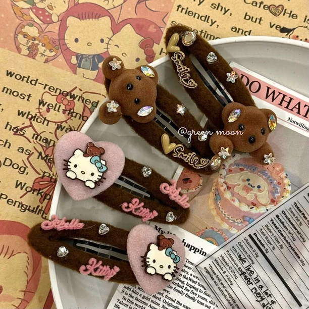 【烦恼泡芙】秋冬咖色小熊发夹ins风可爱莓果可露丽配色少女心