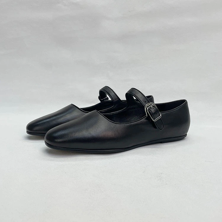 2025秋季新款玛丽珍鞋女法式单鞋平底方头真皮浅口羊皮奶奶鞋女