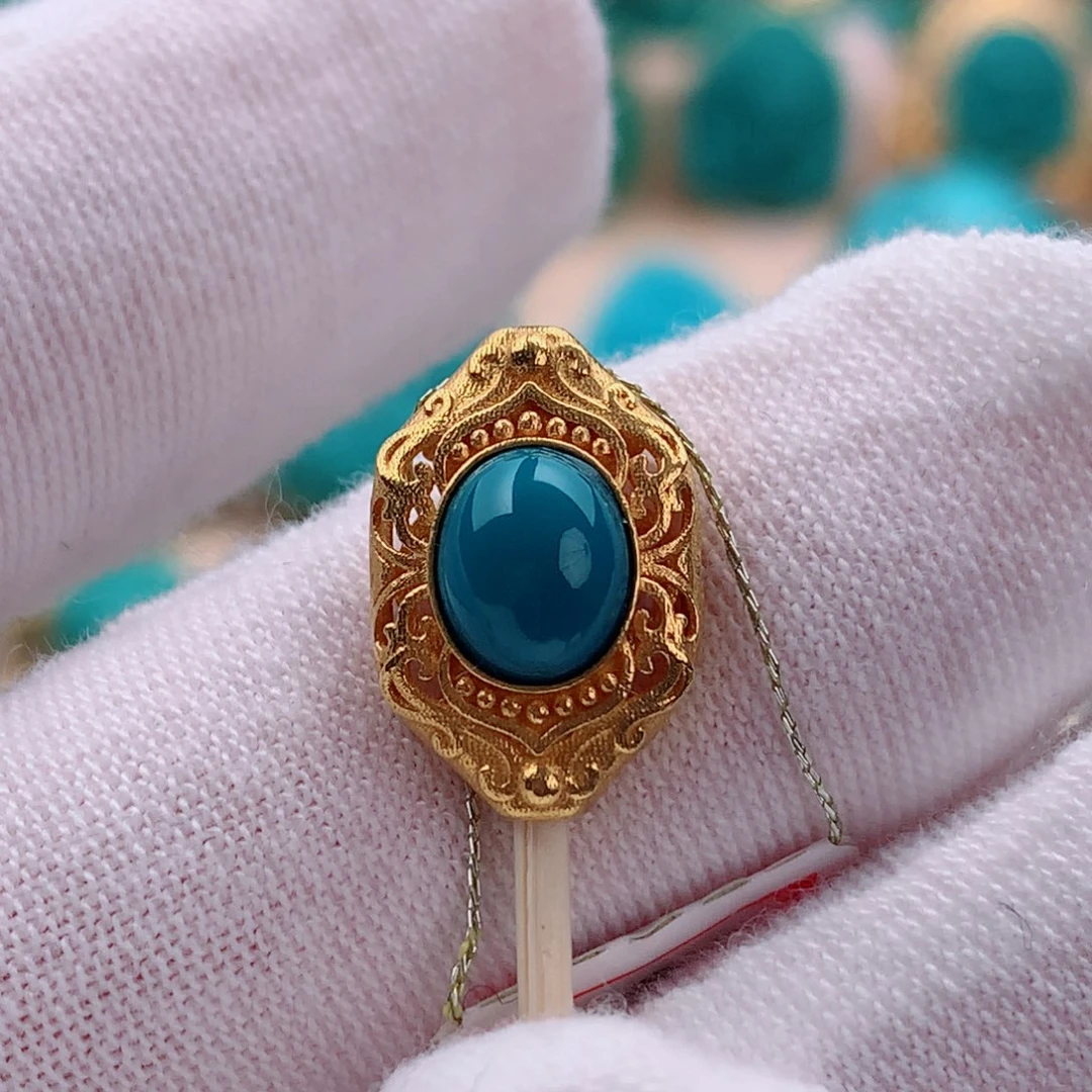 18K金镶嵌绿松石配饰