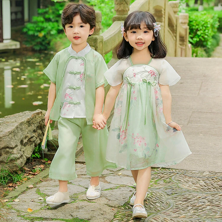 儿童少数民族风傣族服装夏季新款童西域风情幼儿园演出服