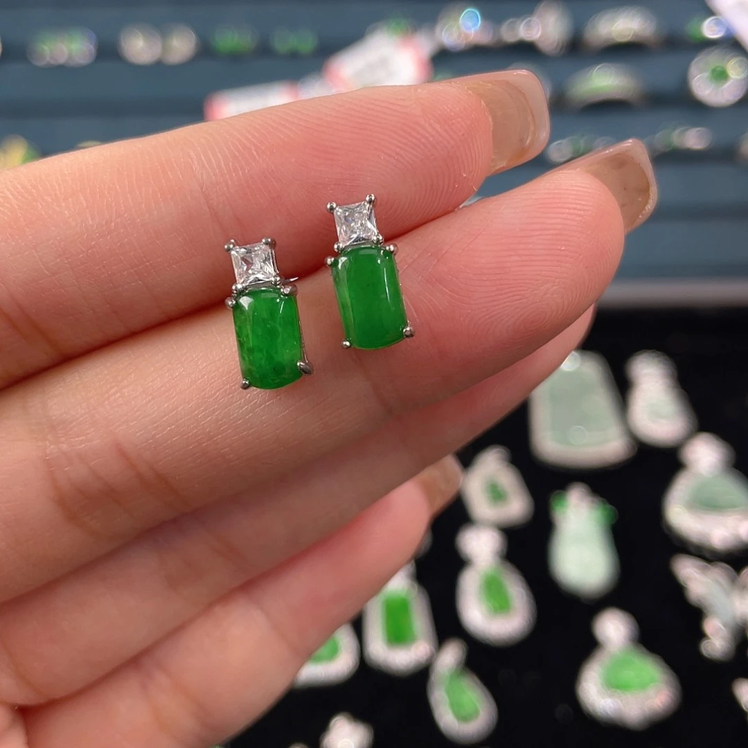 未镶嵌翡翠耳饰耳钉