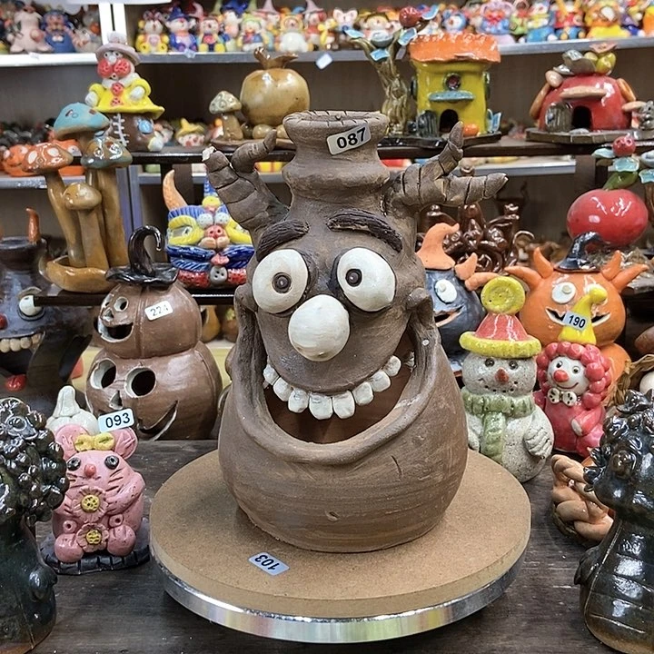 摆件直播间手工陶瓷摆件087