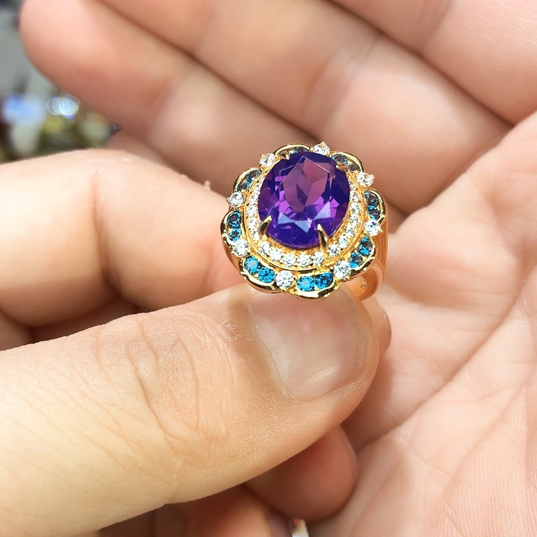 银S925镶嵌水晶戒指