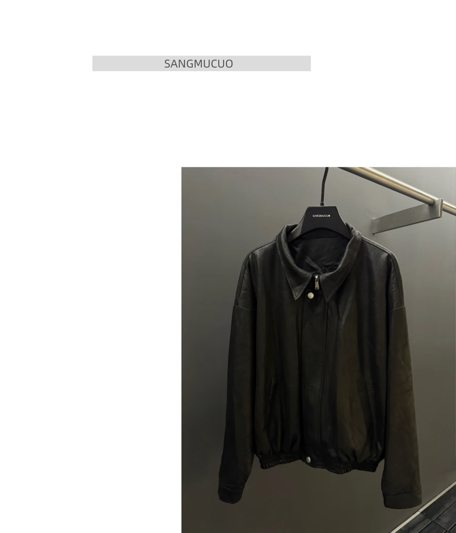Sangmucuo ｜新款东大门宽松软皮衣外套｜